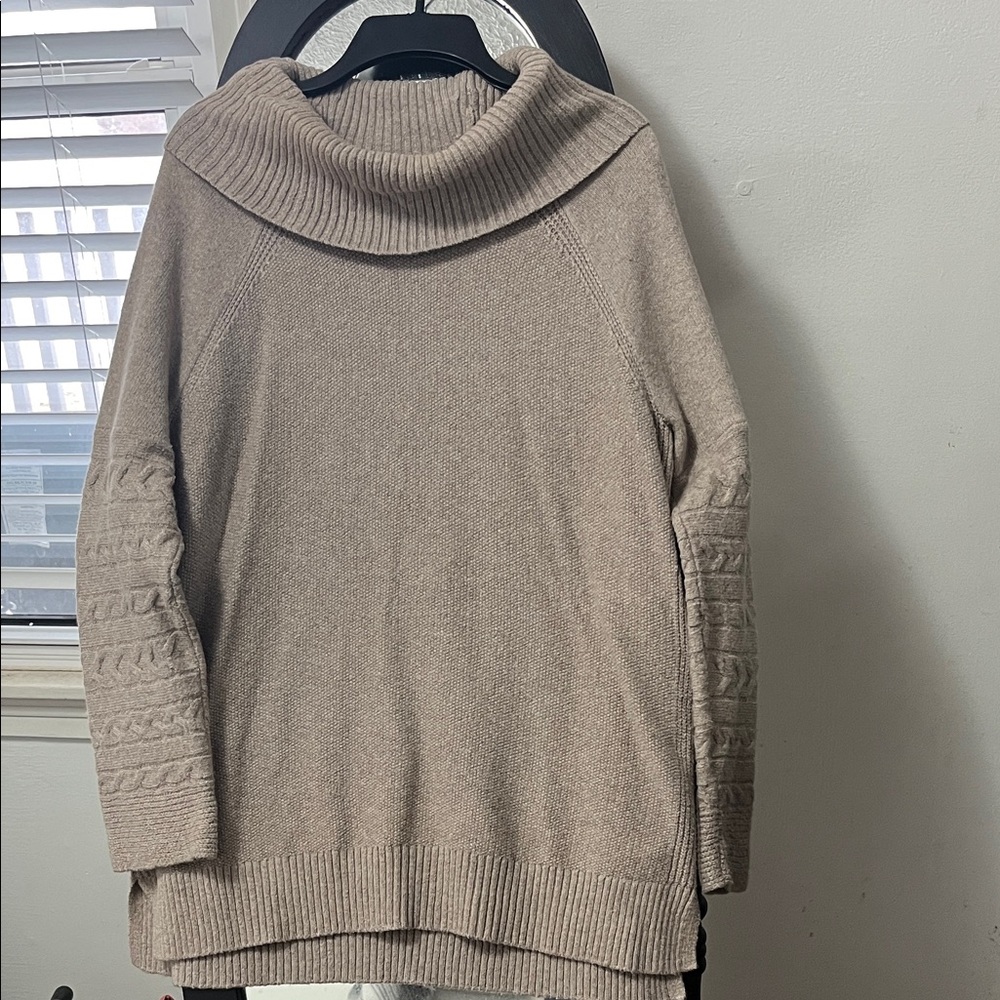 Calvin Klein Women's Cowl Neck Sweater - Beige